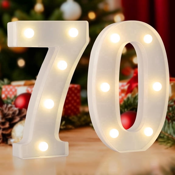 Sparkles Hub 70th Birthday Decorations for Women Men, Light Up Numbers 70 for Party Table Backdrop Wall Decors, 70th Birthday Gift for Her Him, Marquee Number for Wedding Anniversary Decorations