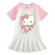 thumbnail image 3 of Hello Kitty ropa de dibujos animados para niños vestido de algodón de media manga niñas bebé Casual Color a juego Falda plisada de manga corta, 3 of 5