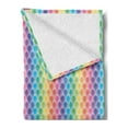 thumbnail image 2 of Colorful Soft Flannel Fleece Throw Blanket, Rainbow Design Ikat Inspired Motifs Leaf Models Digital Design Floral Pattern, Cozy Plush for Indoor and Outdoor Use, 50" x 70", Multicolor, by Ambesonne, 2 of 5