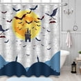 thumbnail image 1 of Rideau de Douche Halloween Effrayant avec Toiles d'Araignée, Chauves-Souris et Design de Château, 1 of 4