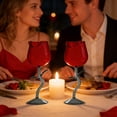 thumbnail image 5 of 2Pack Rose Glasses Goblet Rose Shaped Glass Juice Glass For Valentine'S Day Wedding Birthday Housewarming Celebrations Glass Bottle 3.1"X8.5", 5 of 7