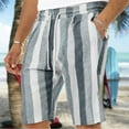 thumbnail image 2 of AXXD Mens Cargo Shorts Summer Solid Casual Elastic Waist Stripe Pocket Beach Pants Shorts Clearance, 2 of 7