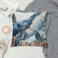 thumbnail image 2 of Orinice  Pack of 1Whale Decor Throw Pillow Covers, Soft Ocean Marine Square Cushion Case Set for Couch Sofa Bedroom Living Room, Nautical Sea Creatures Pillow Cases Pillowcases, White, 2 of 5