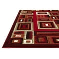 thumbnail image 5 of HR HANDCRAFT RUGS HR Red, Mocha and Multi Color Contemporary Abstract Rug Frame, Boxy Pattern-Shed Free 8' x 10', 5 of 5