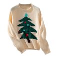 thumbnail image 5 of Christmas Tree Sweaters for Women 2025 Long Sleeve Crewneck Festive Xmas Pullover Sweater Jumper Tops, 5 of 6