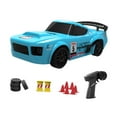 thumbnail image 4 of Coche de carreras a escala 1:24 con control remoto y luces LED, deportivo 4x4, juguete para drift. Azul, 4 of 9