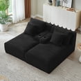 thumbnail image 6 of Leumius Oversized Double Chaise Lounge Sofa Bed, Boneless Lounge Sofa Bed with Cupholders,Fluffy Modern Sleeper Loveseat for Living Room,No Assembly Required,Black, 6 of 11