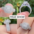 thumbnail image 3 of Flydeer Engagement Rings for Women Princess Cut Wedding Promise Ring Silver Plated Anniversary Jewelry Gift for Her Size 5, 3 of 8