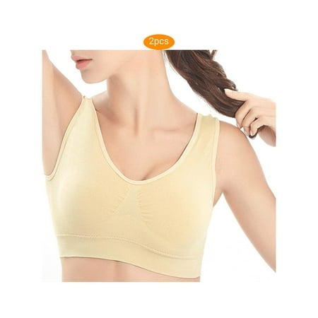 

2pcs Women Wirefree Seamless Sport Bra Up Running Girl Breathable Yoga Top Push