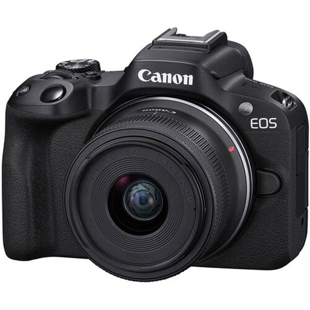 Pixibytes EOS R50 24.2 MP APS-C CMOS Sensor Mirrorless Camera with Bundle with 2x SanDisk 64GB Ultra SDHC Memory Card, Black, 1