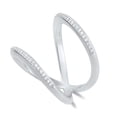 thumbnail image 3 of Sterling Silver Cz Double Band V Ring for Women and Teens - Size 4, 3 of 3