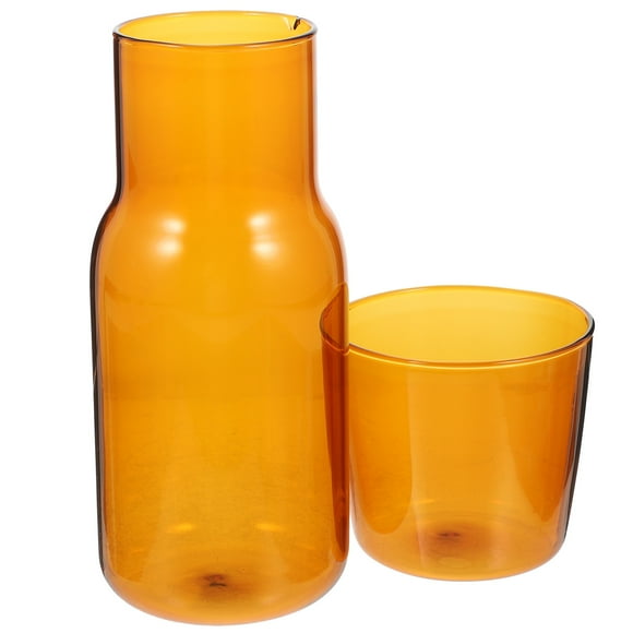 Bedside Desktop Glass Bottle Multi-function Water Jug Transparent Glass Jug with Cup