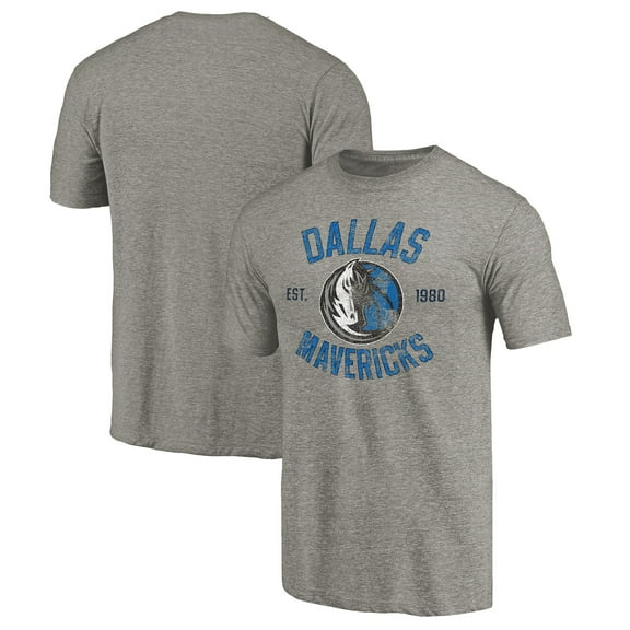 Men's Gray Dallas Mavericks Team Heritage Tri-Blend T-Shirt