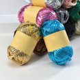 thumbnail image 2 of T-Shirt Yarn Metal Crochet Yarn for Bags Basket DIY Craft Glossy Yarn Shiny Cloth Knitting Yarn Apply Crocheting Handmade Projects 100 Grams/Roll Golden, 2 of 10
