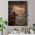 thumbnail image 4 of Couple Embrace Romantic Seascape Canvas Print Hotel Wall Art, 4 of 8