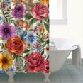 thumbnail image 4 of Pioneer Flower Floral Print Pattern Shower Curtain 84"x72" ,Bathroom Decorative Shower Curtains Set with 12 Hooks,Modern Waterproof Washable Shower Curtain, 4 of 6