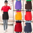 thumbnail image 3 of Women Men New Kitchen Antifouling 2 Pocket Apron Short Half Waist Apron Half Apron Waist Aprons Work Apron BURGUNDY, 3 of 8