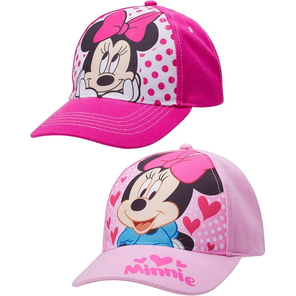Disney Girls' 2 Pack Princess Baseball Hat: Minnie Mouse, Encanto Mirabel, Princess, Fancy Nancy, Vampirina (Toddler/Girl)