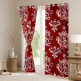 thumbnail image 3 of Manfei Baroque Floral Black Out Curtains,Damask Print Curtains Pack of 2 (42x63 Each),Red White Bedroom Curtains For Adults,Ultra Soft Bedroom Decoration, 3 of 6