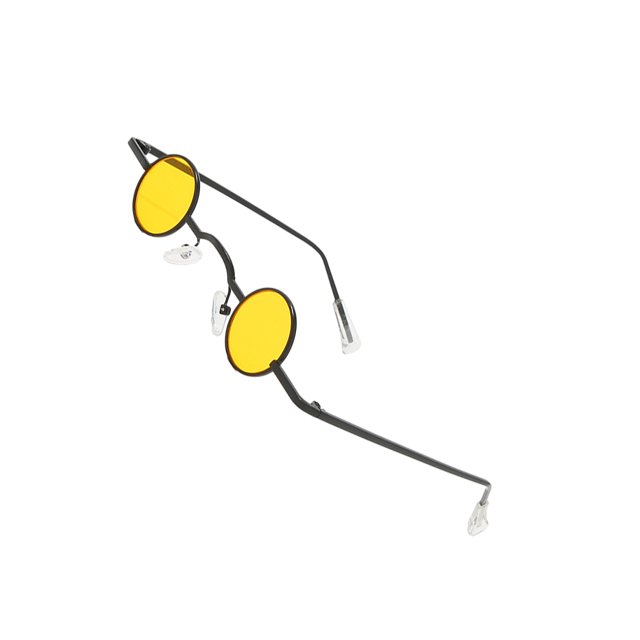 Transemion Cadre Rond Rétro Léger en Métal pour Style Sans Lunettes Résine Style 4 1ensemble