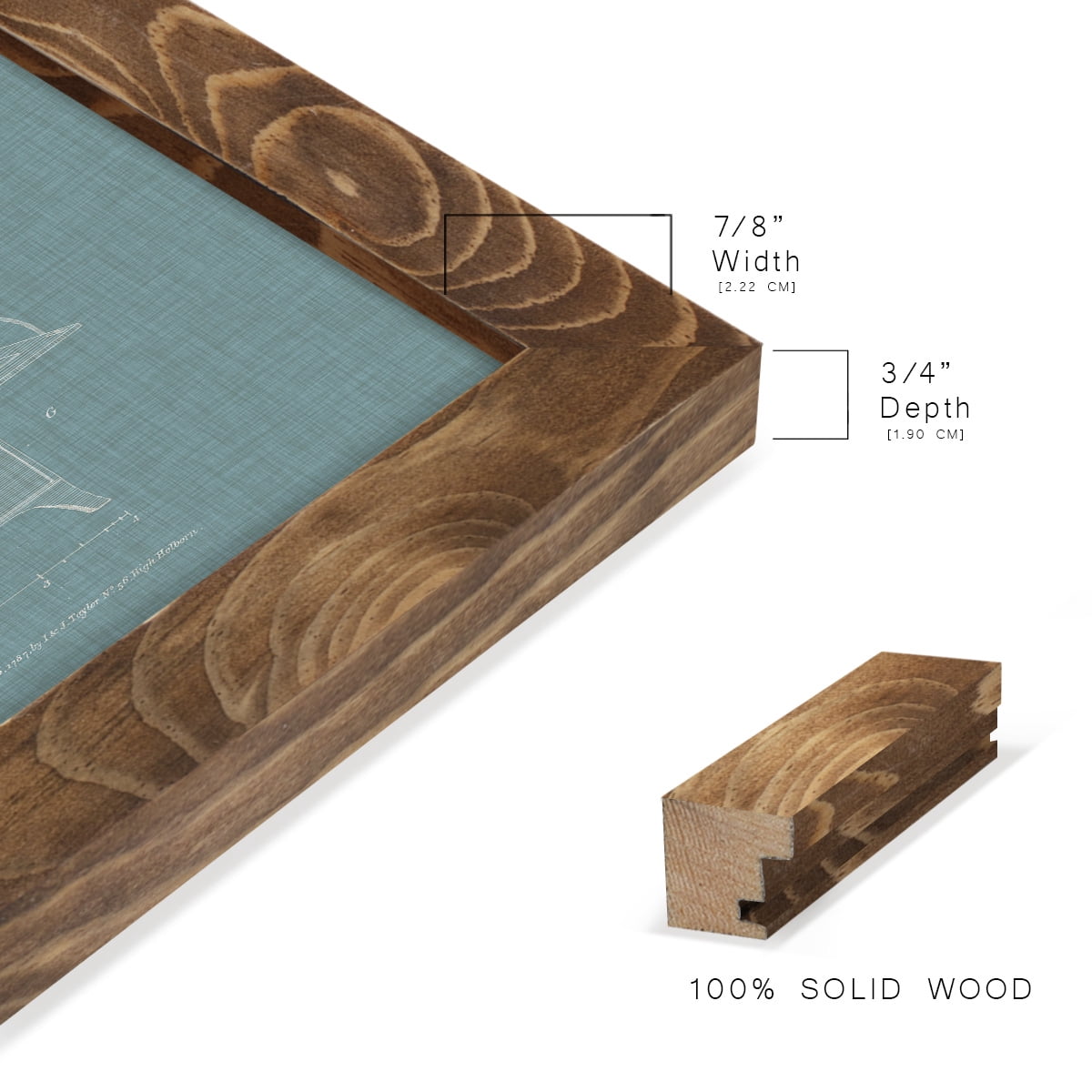 Hepplewhite Desk & Bookcase I - Framed Print w/glass - Walnut