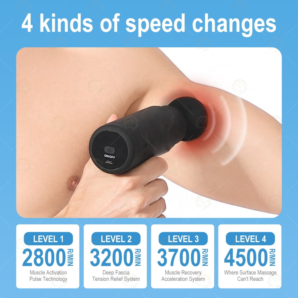 Portable Mini Fascial Gun Lightweight Deep Tissue Massage Gun Electric Vibration Massager for Full Body Muscle Relaxation
