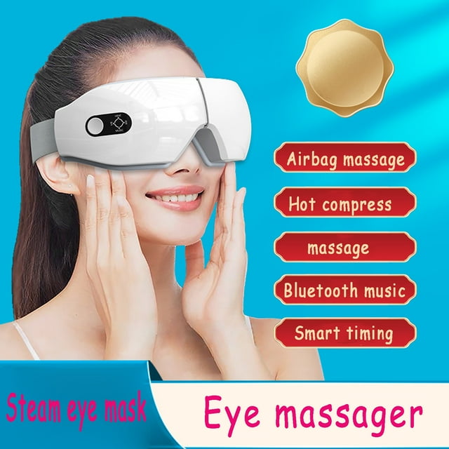 Fiudx Antifas Inteligente para Ojos, Mascarilla Relajante En Terapia de Calor, Función de Masaje para Dormitorio, Diseño Plegable, Compañero de Viaje, Alivia El Dolor de Cabeza, Fatiga y Las Ojeras,