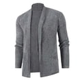 thumbnail image 4 of Rrxhxhs Mens Cardigan Solid Color Open Front Long Sleeve Warm Casual Knitted Sweater Cover Up with Pockets, 4 of 8