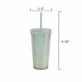 thumbnail image 7 of (4 pack) Your Zone 16 Ounce Plastic Textured Iridescent Tumbler, Green, 7 of 7