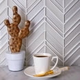 thumbnail image 3 of Apollo Tile   5 pack 10.4-in x 10.4-in White Chevron Polished and Matte Finished Glass Mosaic Tile (3.76 Sq ft/case), 3 of 4