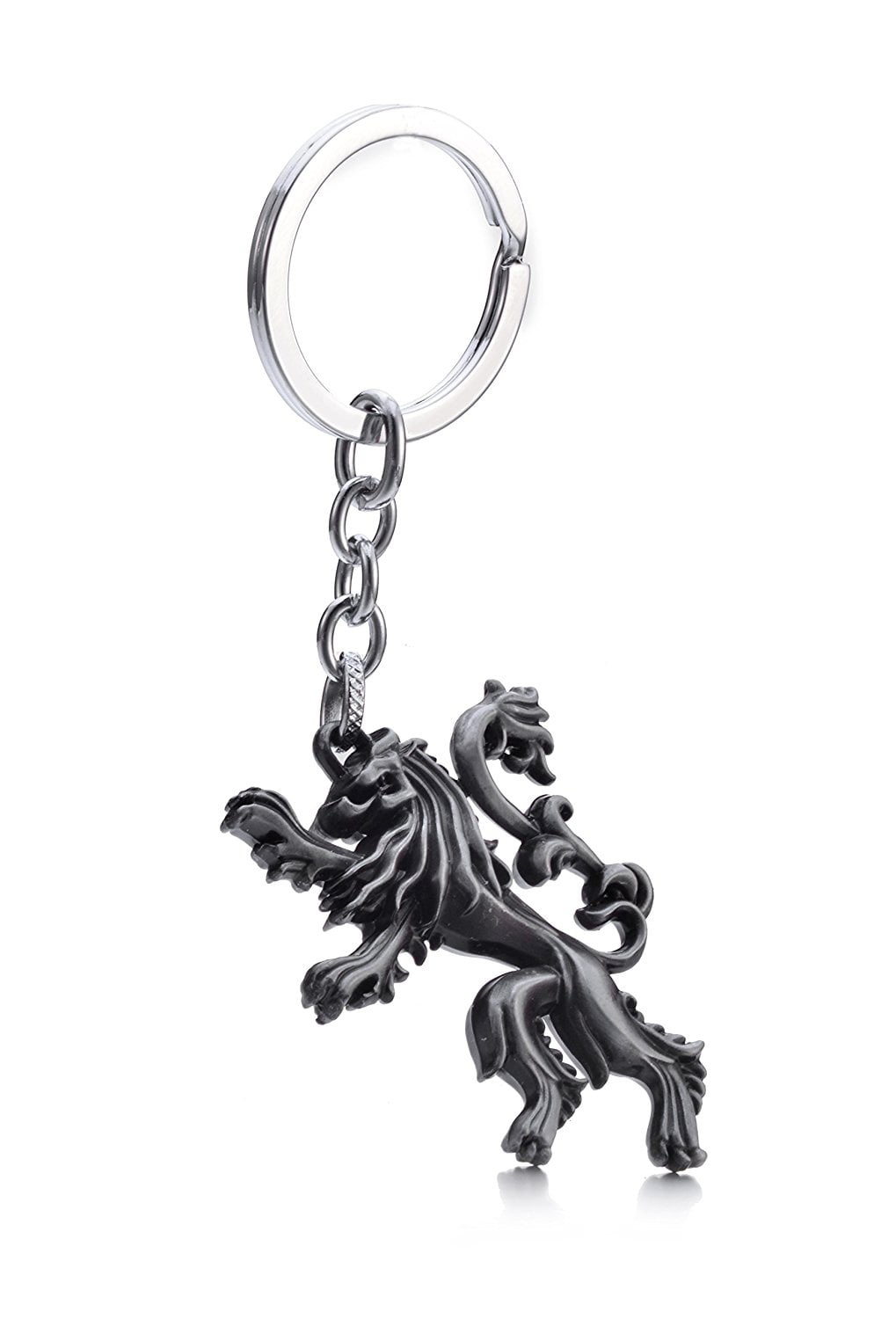 HBO Game of Thrones House Stark Head 3D Metal Keyring Keychain Silver Color NEW 