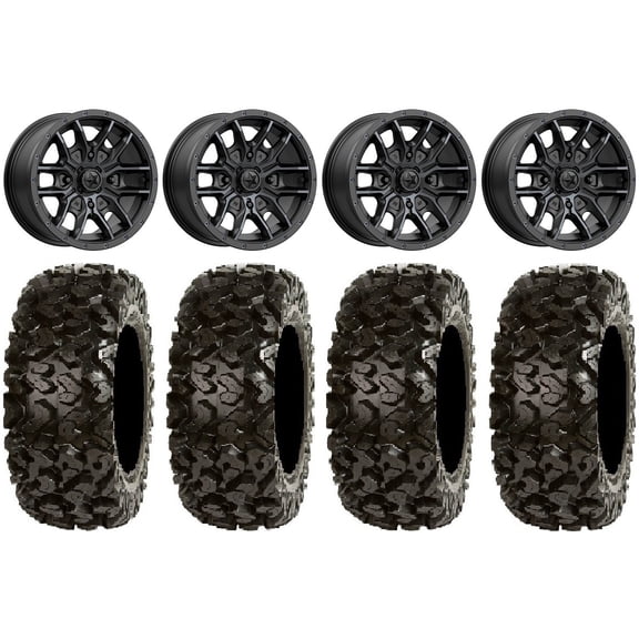 MSA Fang 14" Wheels Black 30" Rip Saw Tires Sportsman RZR Ranger