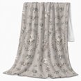 thumbnail image 2 of YShenghong Delicate Cotton And Eucalyptus Botanical Wreath Pattern Printed Flannel Blanket, 2 of 7