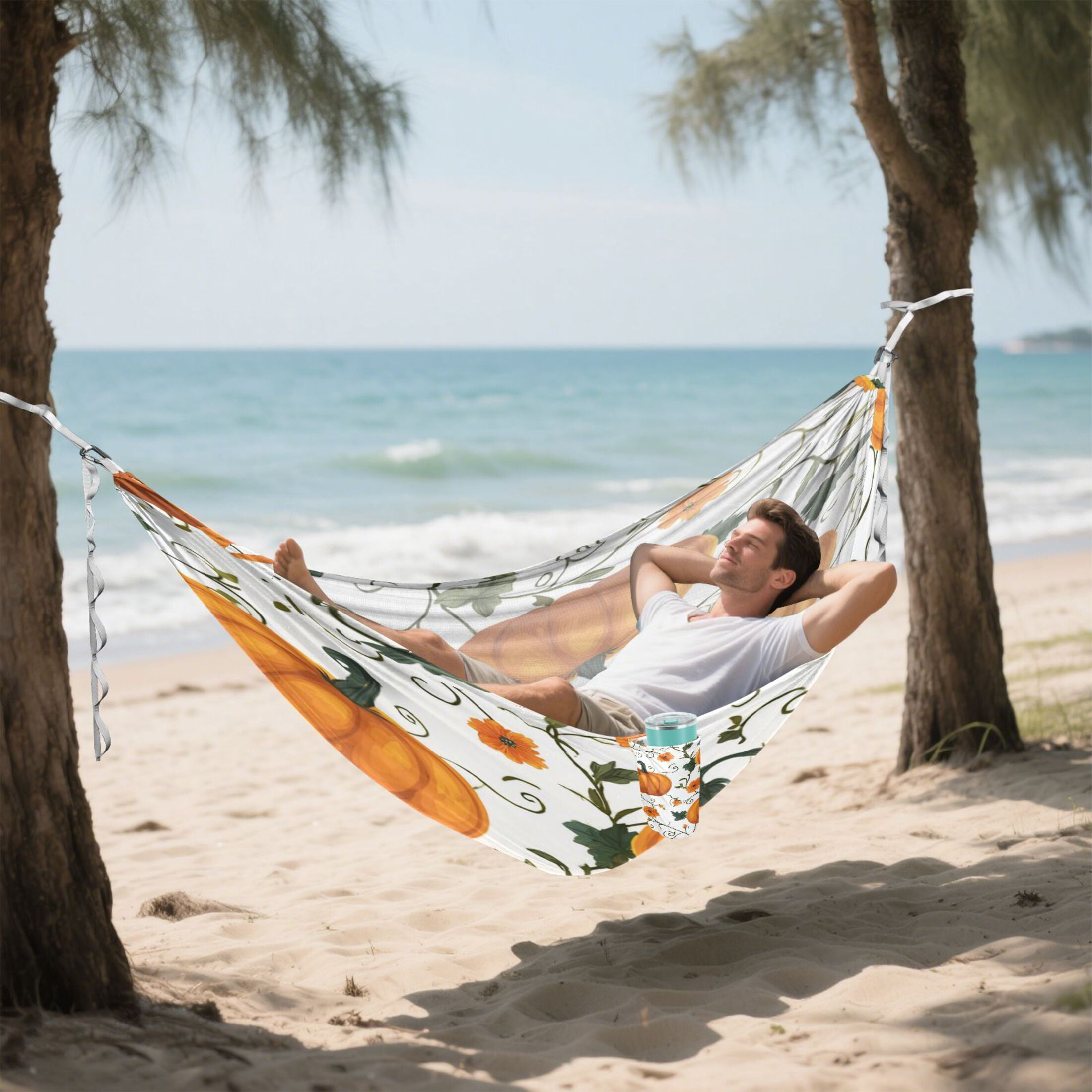 Hanging Hammock Portable Travel Camping For Outdooor Beach Camping Hiking Halloween Pumpkin