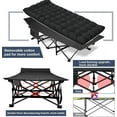 Folding Bed Cot with Mattress & Carry Bag, 75x28in Folding Camping Cot