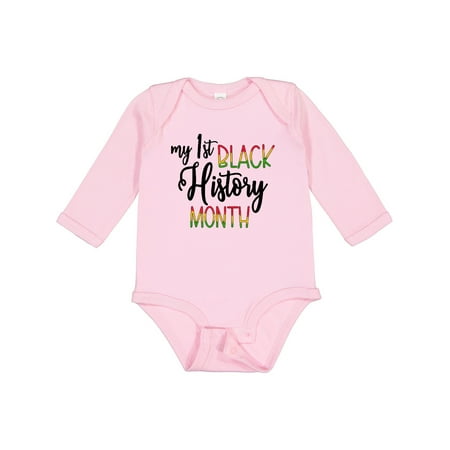 

Inktastic My 1st Black History Month Gift Baby Boy or Baby Girl Long Sleeve Bodysuit
