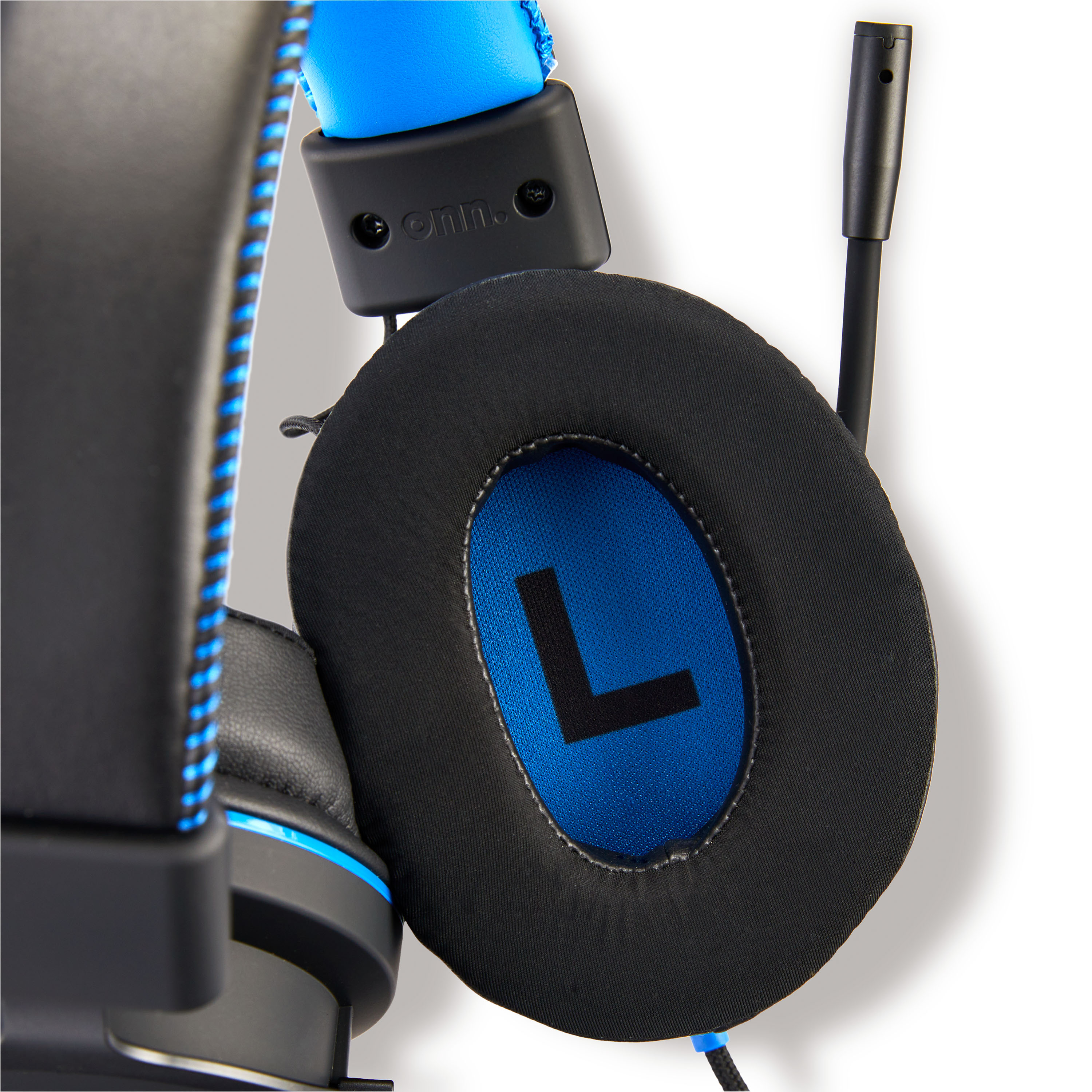 onn Wired Gaming Headset for PlayStation, Black & Blue photo 4