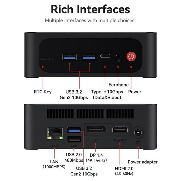 Beelink SER5 MAX Ryzen 7 Mini PC, 16GB RAM, 500GB SSD, WiFi6, BT5