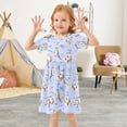 thumbnail image 3 of FORMRS Girls Short Sleeve Dress Summer Casual Round Neck A-line Beach Sundress, Sizes 2T-8T, Cartoon Otters Pattern, 3 of 8