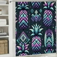 thumbnail image 5 of GOSMITH Shower Curtain Pineapple Satin Pineapple Chevron Satin White, 5 of 6
