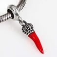 thumbnail image 4 of ORUYROP Italian Red Horn Charm Authentic 925 Sterling Silver Crown Bead, 4 of 4
