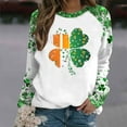 thumbnail image 4 of FDGIU ‌‌‌‌Women's Saint Patrick's Day Sweatshirt - Long Sleeve Green Shamrock Print Crew Neck Pullover, 4 of 5