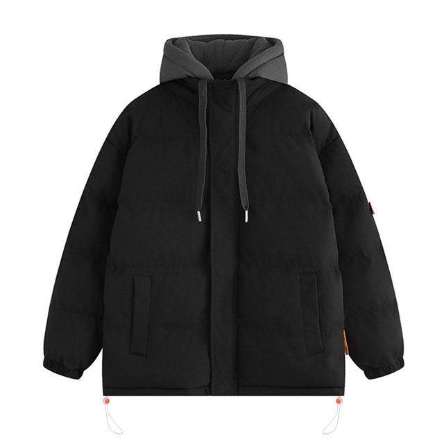Styesk Jackets for Men Zipper Up Warm Jackets Outdoor Plus Size Work Coats Hooded Color Block Puffer Jacket Casual Comfy Wind Breaker Jackets with Pockets