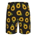 thumbnail image 6 of Kdxio Sunflowers Pattern Mens Casual Shorts - Drawstring Summer Beach Sports Shorts for Men, 6 of 9