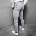 thumbnail image 5 of Male All Matching Versatile Casual Plaid Button Slim Leggings Pants Sports Shopping Fashion Suit Trousers Gray 3XL, 5 of 8