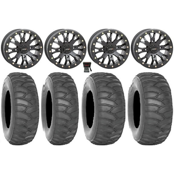 System 3 SB-4 15" Wheels Bk 32" SS360/HP Tires Can-Am Commander Maverick Renegade Outlander Defender