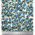 thumbnail image 1 of Soimoi Silk Fabric Leaves & Floral Block Print Fabric by Yard 42 Inch Wide, 1 of 3