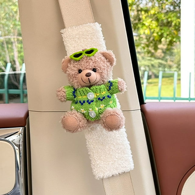 Car Seat Belt Shoulder Protector Adorns Car Interiors With Cute Plush Cartoons Strangle Protection Cases