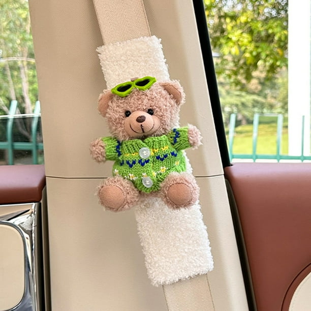 Pisexur Accesorios para coches, Electrónica para cochesProtector de hombro para cinturón de seguridad de coche que adorna el interior del coche con adorables dibujos de peluche. Fundas de protección