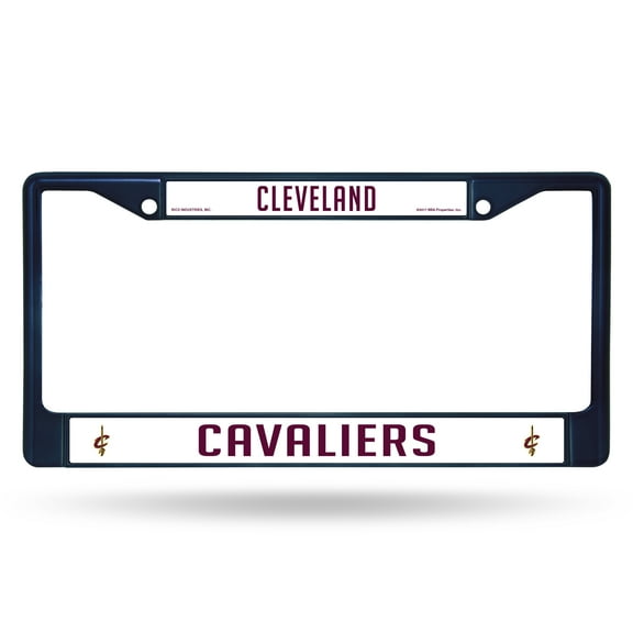 Cleveland Basketball Cavalier's Navy Blue Painted Chrome Metal License Plate Frame